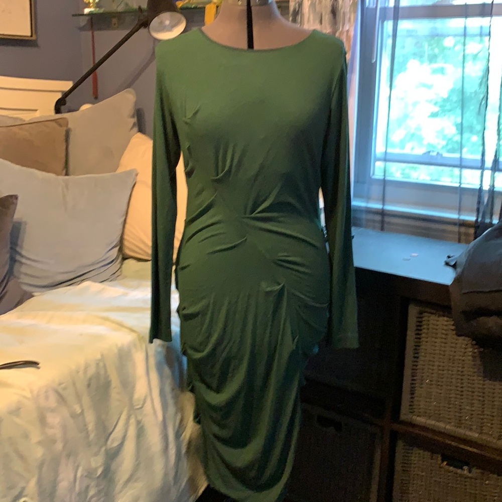 Long-sleeved ruched dress